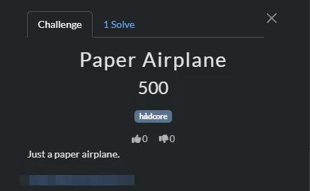 Paper Airplane challenge card