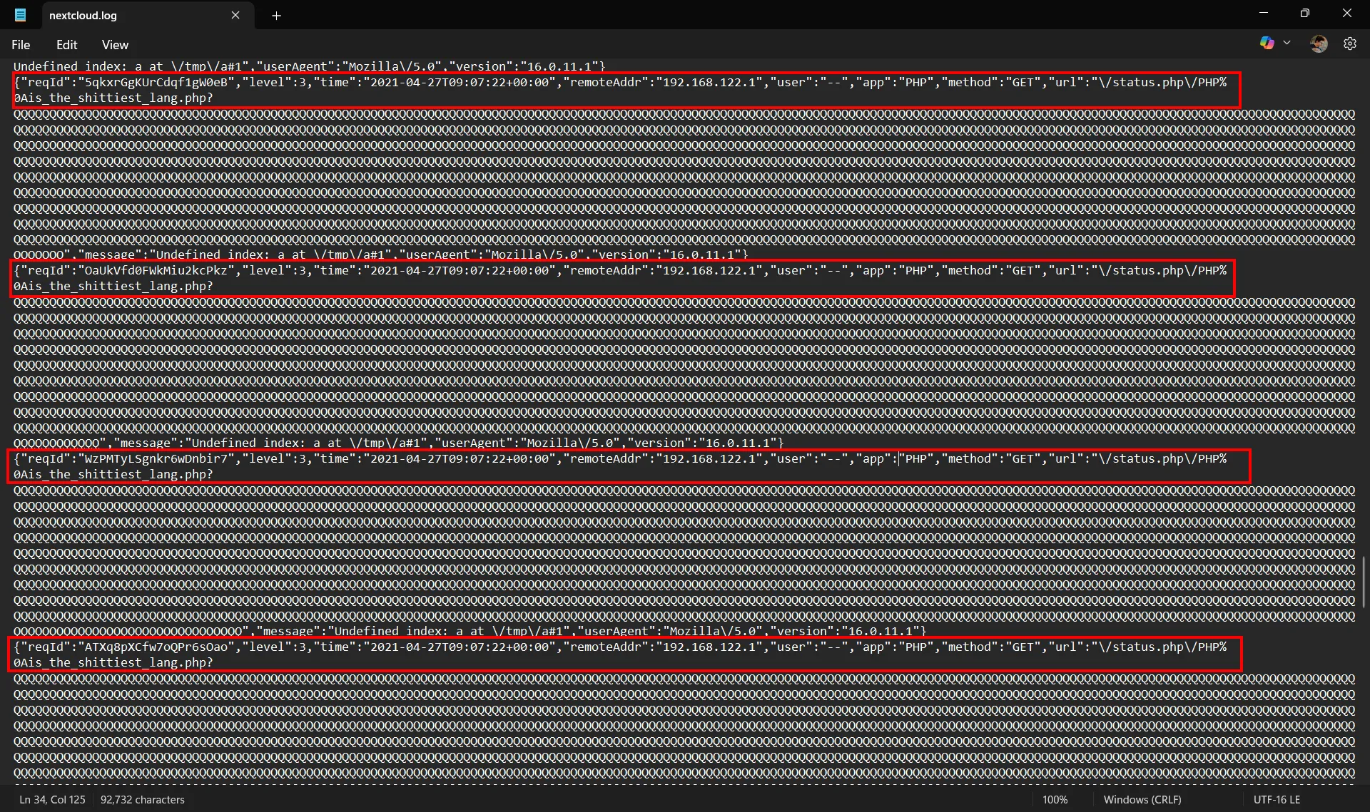 Suspicious Log Entries