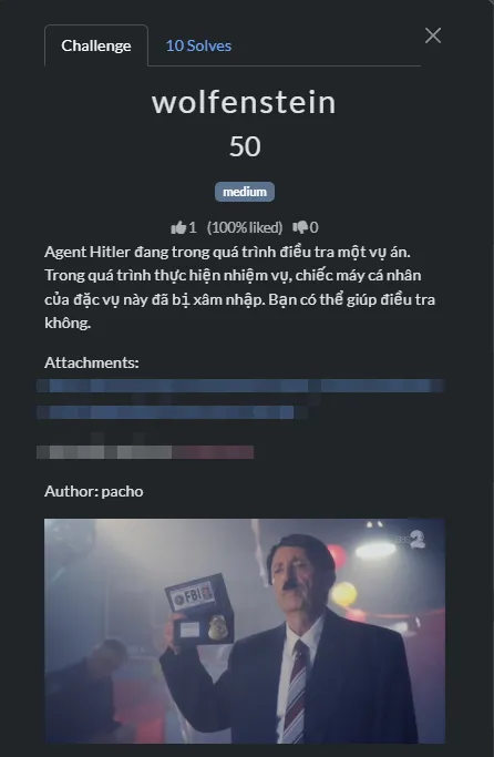 Wolfenstein challenge card